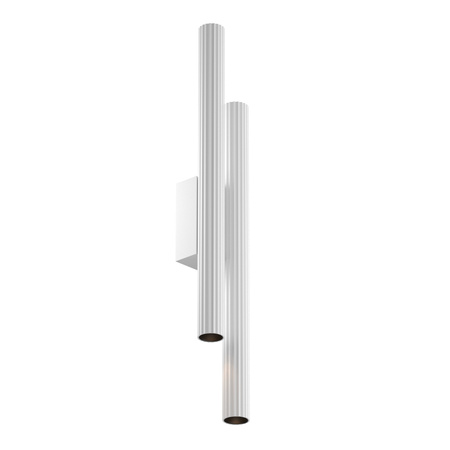 Biały kinkiet z podwójnymi karbowanymi tubami LED 2700K Calipso C082WL-24W2.7K-W Maytoni