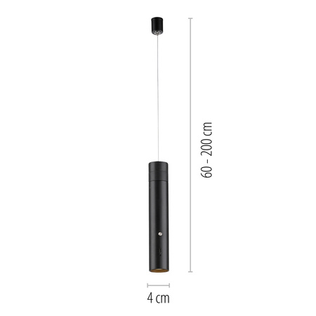 Lampa wisząca tuba czarna bezprzewodowa akumulatorowa ładowana USB ATTACH Just Light 18281-18