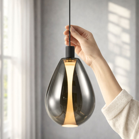 Lampa wisząca pojdeyńcza dymiony szklany klosz DENSO 20 1xG9 Candellux Studio 31-51363