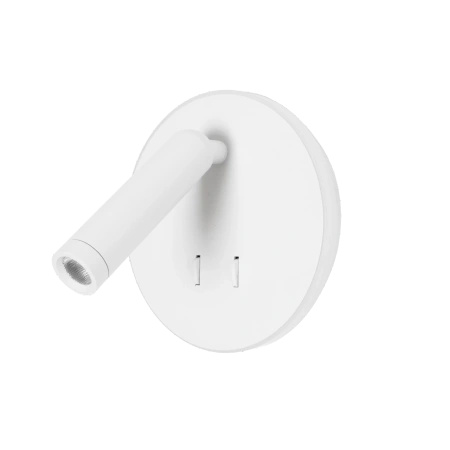 Okrągły biały kinkiet z ruchomą tubą i podświetleniem Maxlight W0431 Lux