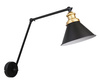 Fundo lampa kinkiet czarny+złoty 1x40w e27 klosz czarny Candellux 21-05908