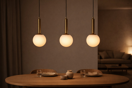 Czarna lampa wisząca z kulistymi kloszami TOKI Kaja Lighting K-5861 