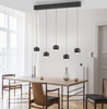 Lampa wisząca pięć wiszących czarnych kul na belce z funkcją SwitchMo BALLINI Just Light 15262-18