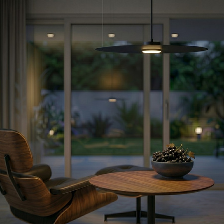 Duża minimalistyczna lampa wisząca czarny talerz z regulacją kąta zawieszenia PIATTO 1xGX53 fi 55cm Milagro MLP2917