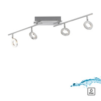 Poczwórna lampa listwa sufitowa do łazienki w kolorze aluminium IP44 SILEDA Paul Neuhaus 6786-96