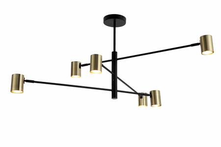 Nowoczesna lampa wisząca GU10 z rozłożystymi ramionami – czarno-złota PEDRO 6xGU10 Zuma Line PEN4104-6GD+BK