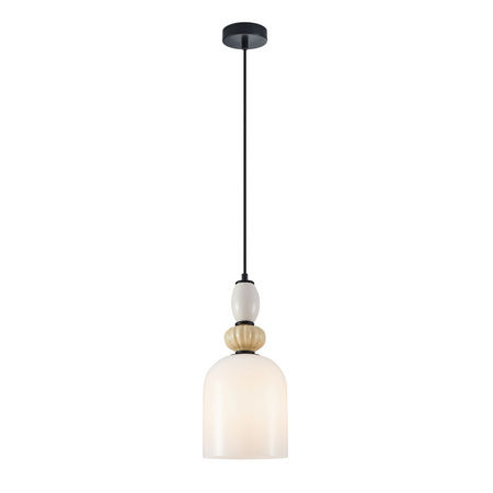 Lampa wisząca pojedyńcza o średnicy 15cm 1xE27 Bonata Italux PND-36573-1B-BK-WH