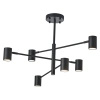 Lampa wisząca geometryczna czarna 6-punktowa – asymetryczne ramiona Noe 6xGU10 PLC0102-BK Yaskr
