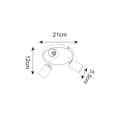 Spot ze złotymi reflektorami VILA GU10 Zuma Line GU13013C-3R