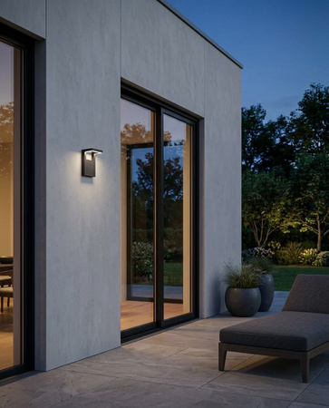 Ciemnoszary kinkiet ogrodowy LED BERGAMO GREY Kaja Lighting K-8250