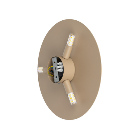 Płaski okrągły kinkiet 30cm w kolorze beżowym podświetlający ściane LUNA SABIA 3xG9 LED MAX 8W Tk Lighting 10624