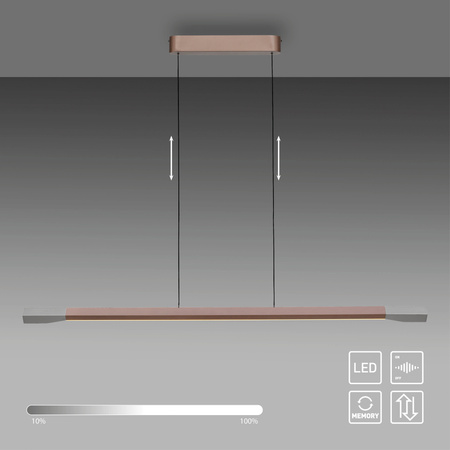 Lampa wisząca liniowa w kolorze kawowym LED 3000K HOOP Paul Neuhaus 2732-36 ze ściemiaczem