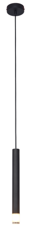 Lampa wisząca cienka czarna tuba zakończona delikatnym akrylowym klosikiem VELIC 1xG9 Zuma Line P241125801BL