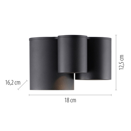 Lampa sufitowa metalowe trzy czarne tuby LED 2700K PURE POINT Paul Neuhaus 6750-18