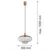 Lampa wisząca w kolorze miedzianym szklany dymiony klosz o średnicy 30cm TRESCO Argon 8981