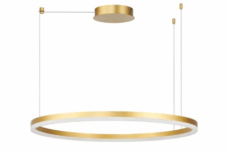 Lampa wisząca duży okrąg w kolorze złotym 100cm HALO PENDANT 100 CCT DIMM GO + REMOTE CONTROL AZZARDO AZ6476 - sterowana pilotem