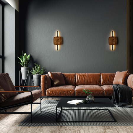 Kinkiet drewniany podświetlający ściane SELVA M ORZECH LED 3000K Tk Lighting 11435