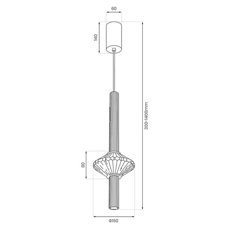 Lampa wisząca czarna ryflowana tuba ze szklanym kloszem Padre 7W LED Milagro ML2796