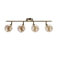 Rodia lampa sufitowa listwa patynowy 4x40w g9 klosz bursztynowy Candellux 94-16560