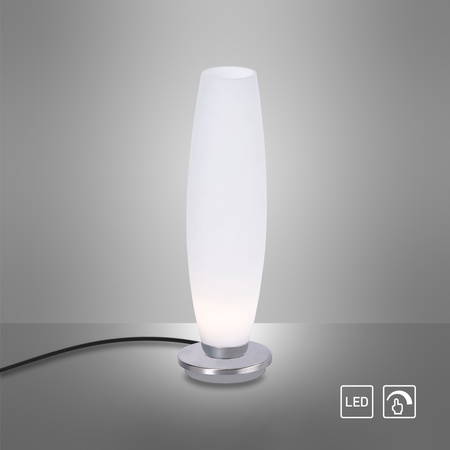 Lampa stołowa szklana o srebrnej podstawie TYRA Paul Neuhaus4027-55 na dotyk