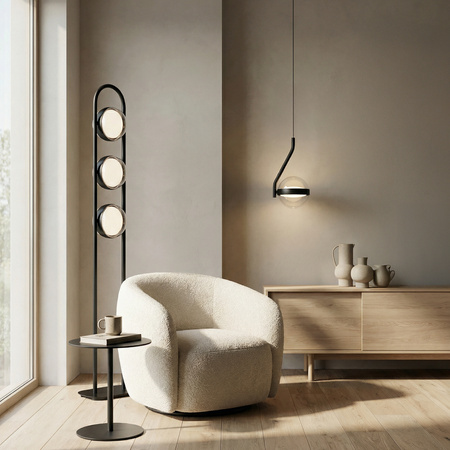 Prosta lampa podłgowa ze szklanymi kulami ASTRID FLOOR BK AZZARDO AZ6893