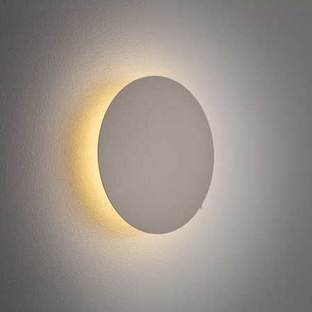 Beżowy płaski kinkiet 15cm okrągłe podświetlenie ściany RING LED S 3000K Nowodvorski 12656