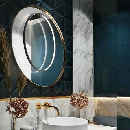 Kinkiet Mirror L duży okrąg 90cm czarny IP44 LED CCT Light Prestige LP-999/1W L BK CCT