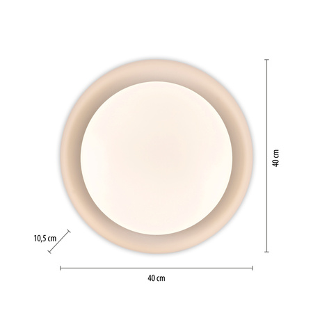 Okrągły biały plafon sufitowy 40cm sterowany pilotem OSKO LED Just Light 14215-16