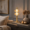 Lampka nocna ryflowana złota tuba ze szklanymi kloszami Padre Gold 9W LED 3000K Milagro ML2801