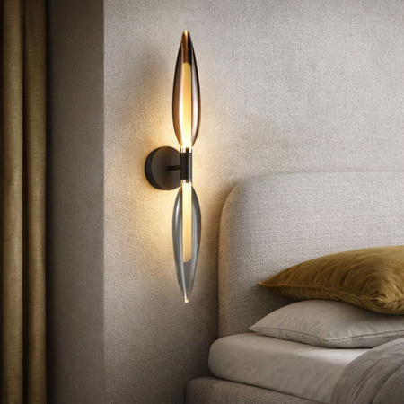 Podwójny kinkiet NORDIC 2x5W G9 klosz dymiony+miedziany Candellux Studio 22-51165