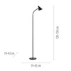 Czarna lampa podłogowa z giętkim ramieniem i przełącznikiem przy kloszu PIXIE Just Light 11249-18