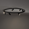 Czarna lampa sufitowa ring 80cm – okrągła forma z punktowymi światłami 7xGU10 FOURTY ROUND Nowodvorski 11944