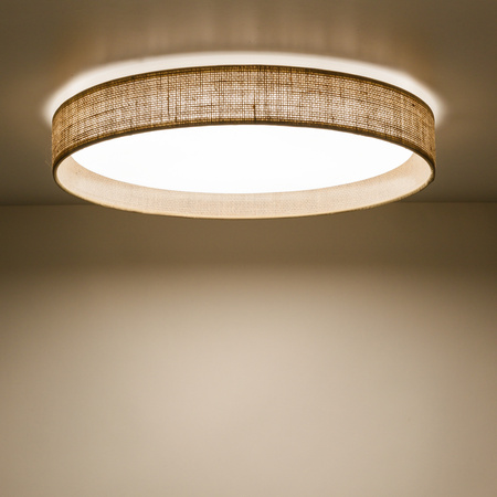Okrągla lampa sufitowa w kolorze beżowym 42,5cm DEMI JUTA LED LED Tk Lighting 11859