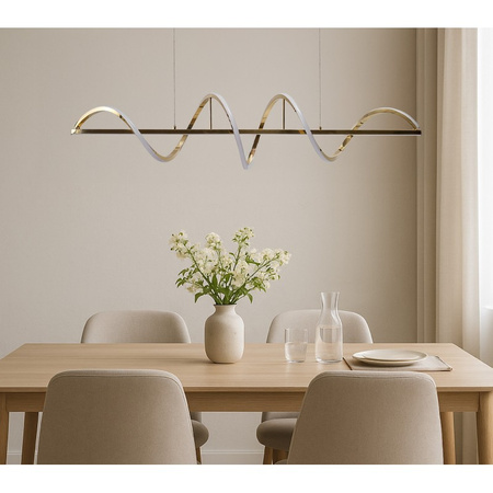 Podłużna lampa wisząca złota fala LED 3000K MEMPHIS PENDANT 3-STEP DIMM GO Azzardo AZ6814