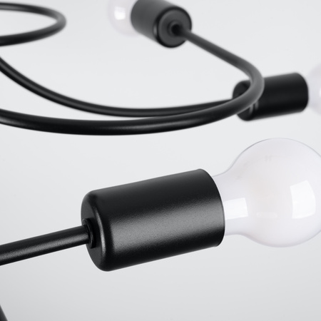 Żyrandol LEVAR 8 czarny Sollux SL.1457