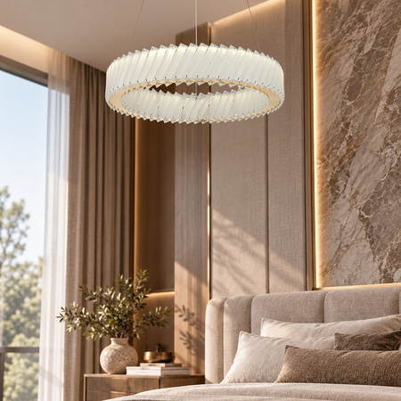 Lampa wisząca Deluxe złoty okrąg kryształowy 50cm 24W LED Milagro ML2779