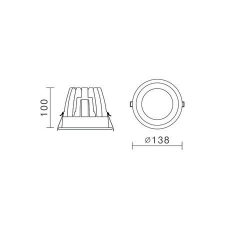 Oprawa okrągła do wbudowania Rezzo LED 3000K IP54 Italux DG-125C/WK-WW/70