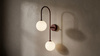 Kinkiet z dwoma białymi, kulistymi kloszami BALU Kaja Lighting K-6023
