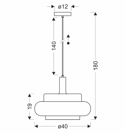 Lampa wisząca ze szklanym pierścieniowym mrożonym kloszem BRIZI 1xE27 Candellux Studio 31-51523
