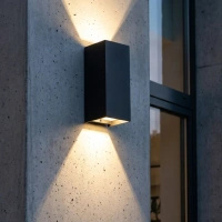 Dwukierunkowy kinkiet elewacyjny z ustawieniem kątów padania światła EDDY SQUARE IP65 CCT SWITCH BK Azzardo AZ7260