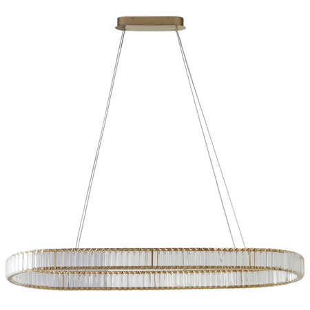 Owalna lampa wisząca w kolorze złotym w stylu glamour SPARKING PENDANT 120 CCT DIMM GO + REMOTE CONTROL AZZARDO AZ6567