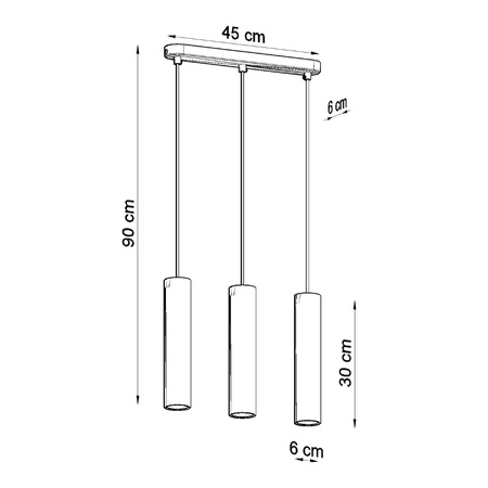 Lampa wisząca LINO 3 naturalne drewno Sollux SL.0638
