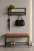 Czarna półka z płytą w kolorze dębu KS-43 KEY HANGER z serii KAJA HOME