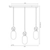 Lampa wisząca potrójna na listwie z imitacją marmuru Crema 3xE14 Milagro MLP2813