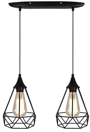 GRAF LAMPA WISZĄCA 2X60W E27 CZARNY Candellux 32-62895
