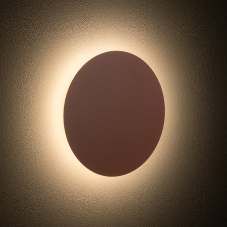 Płaski okrągły kinkiet 25cm z metalu w kolorze terakota RING LED M 3000K Nowodvorski 12658