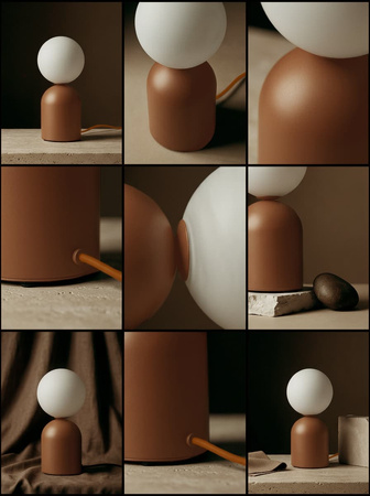 Geometryczna lampka nocna z kulistym kloszem KONI Kaja Lighting K-5973