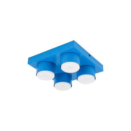 Kwadratowa niebieska lampa sufitowa BRIX BLUE 4XGX53 Tk Lighting 11284