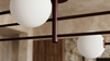 Burgundowa lampa sufitowa z czterema kulami BALU Kaja Lighting K-6021