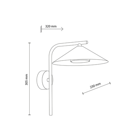 Kinkiet metalowy stożek do salonu LUME S KASZMIR 1xGX53 Tk Lighting 11323